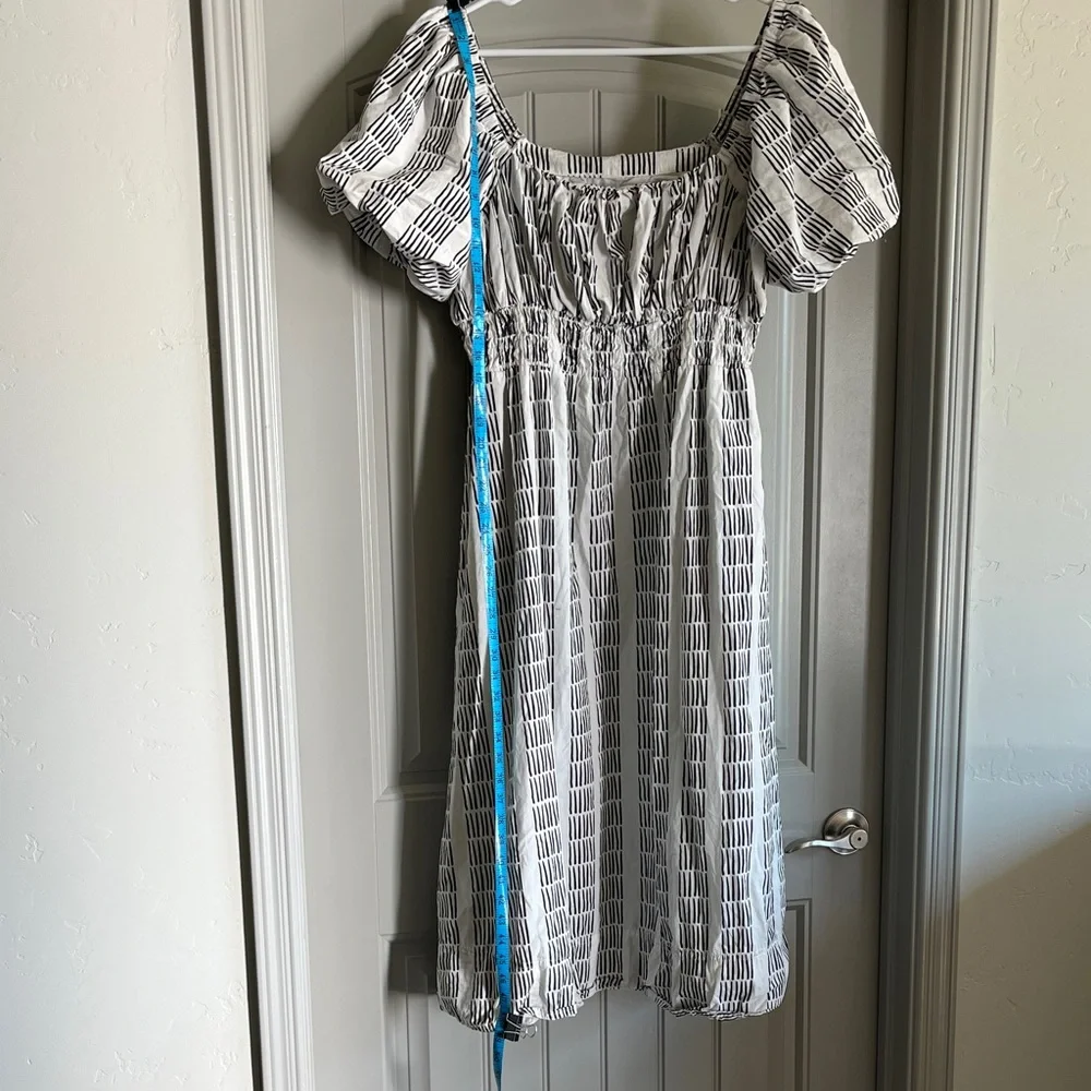 Maeve White & Black Cotton Dress - Size L - Picture 4 of 7